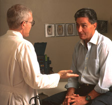 Doctor talking to a patient