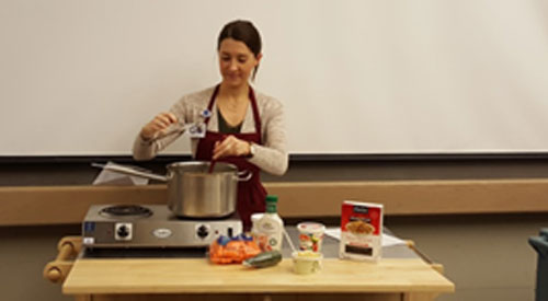 What’s for Dinner? made Easier Women conducting a cooking demo