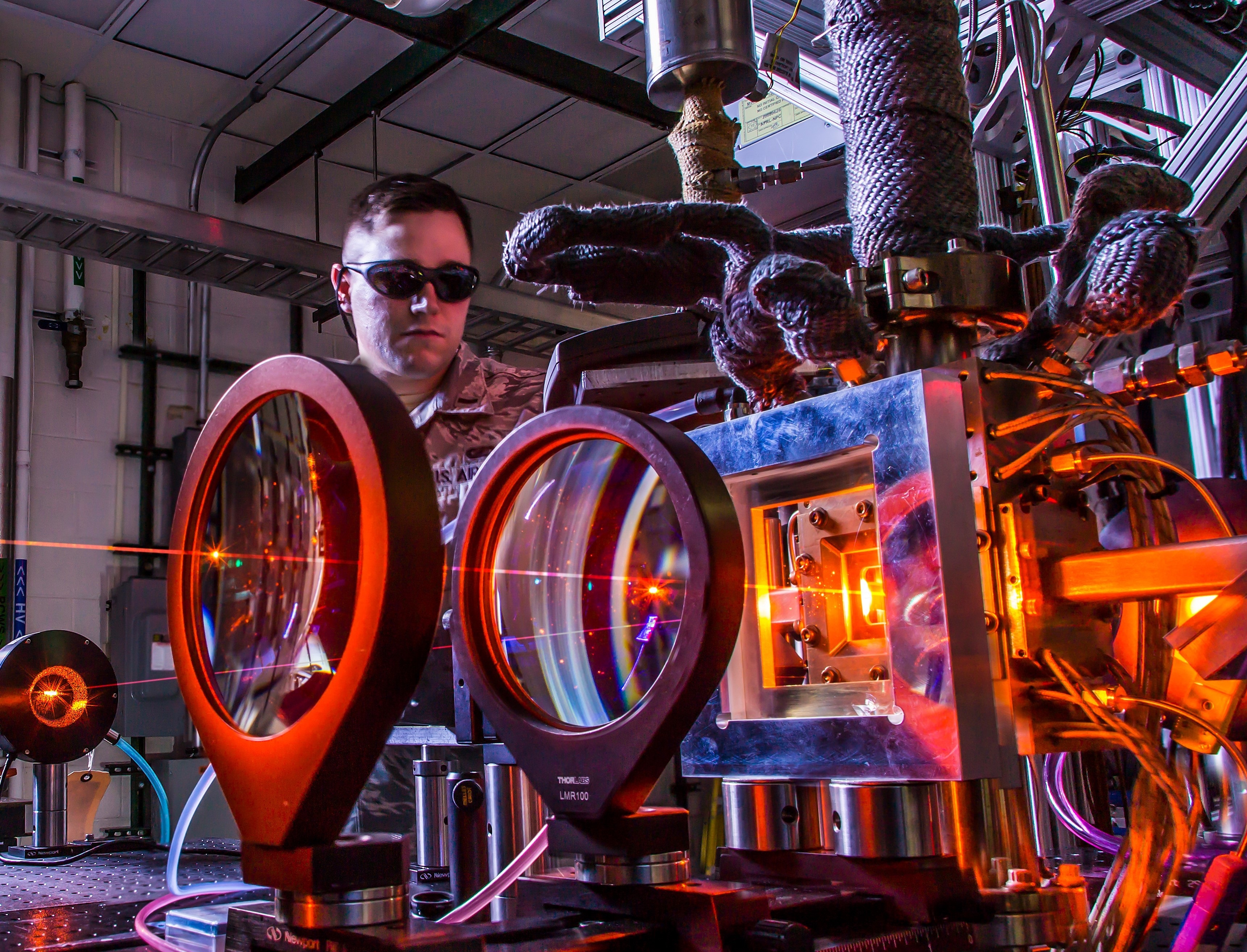 Wright-Patterson Air Force Base Photo - An Air Force Research Laboratory Directed Energy Directorate laser physicist analyzes an output beam